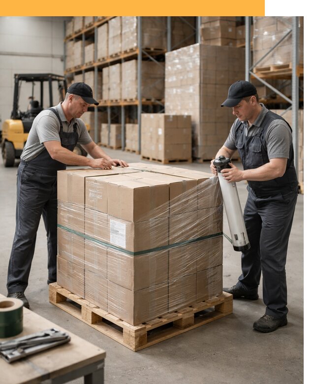 Упаковка и паллетирование грузов от 3616 руб: защита и крепление